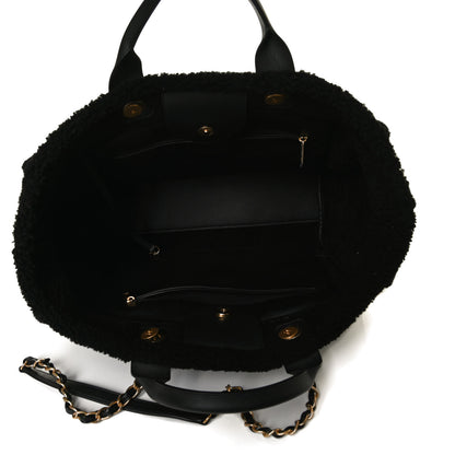 Chanel Shearling Large Deauville Tote Black 5 of 19