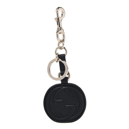 Gucci Pebbled Calfskin GG Key Charm Black 1 of 2