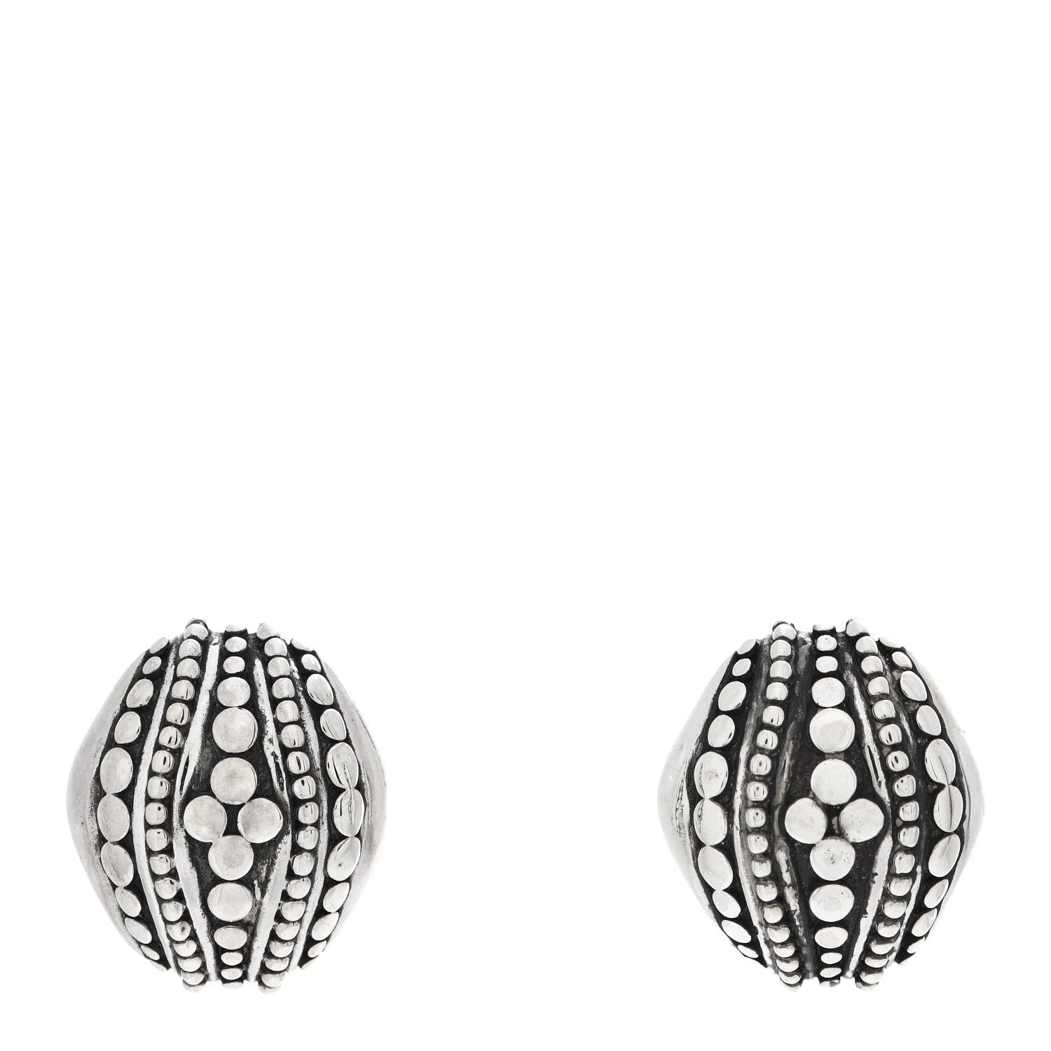 John Hardy Sterling Silver Jaisalmer Dot Buddha Belly Earrings 1 of 5
