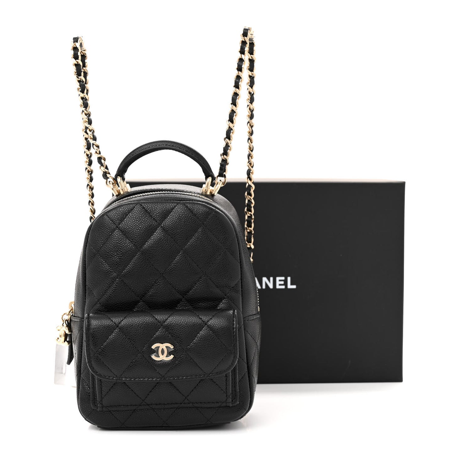 Caviar Quilted CC Mini Classic Backpack Black