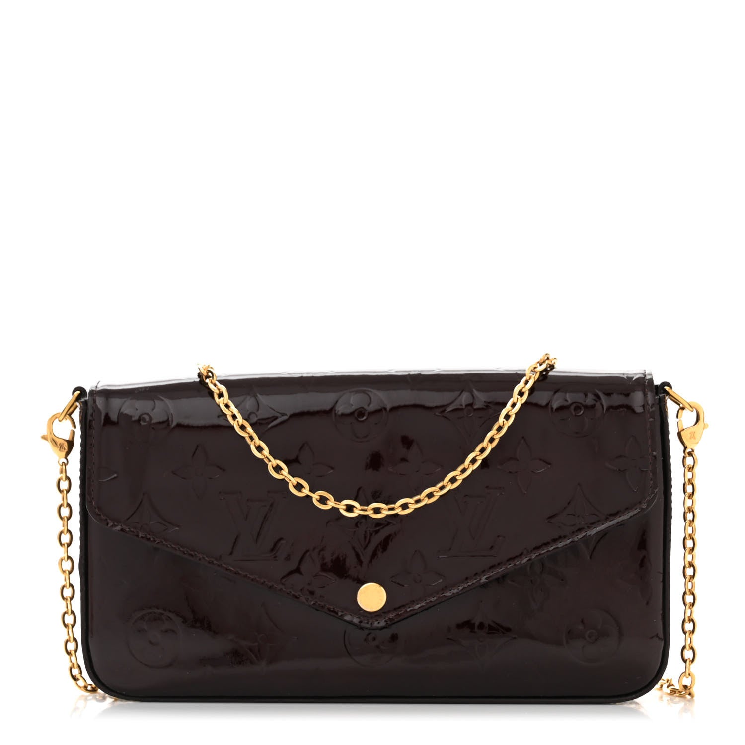 Louis Vuitton Vernis Pochette Felicie Chain Wallet Amarante 1 of 11