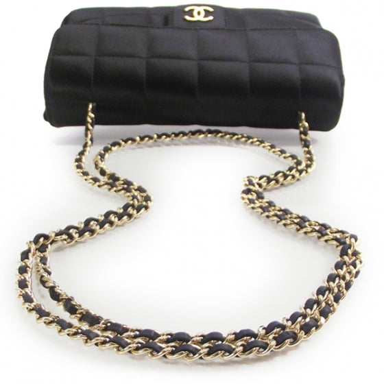 Satin Quilted Flap Evening Bag