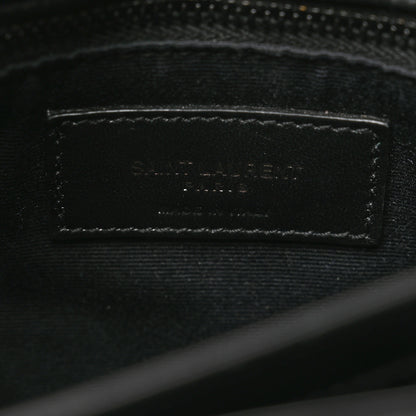 Saint Laurent Calfskin Y Quilted Monogram Monochrome Toy Loulou Crossbody Bag Black 7 of 9