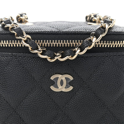 Chanel Caviar Quilted Mini Vanity Case With Chain Black 8 of 12