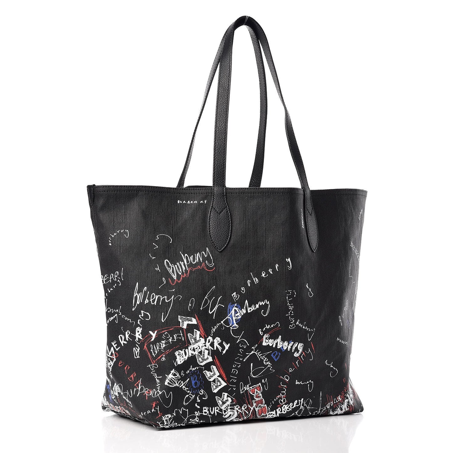 Coated Canvas Mega Check Sketchbook Medium Reversible Doodle Tote Black