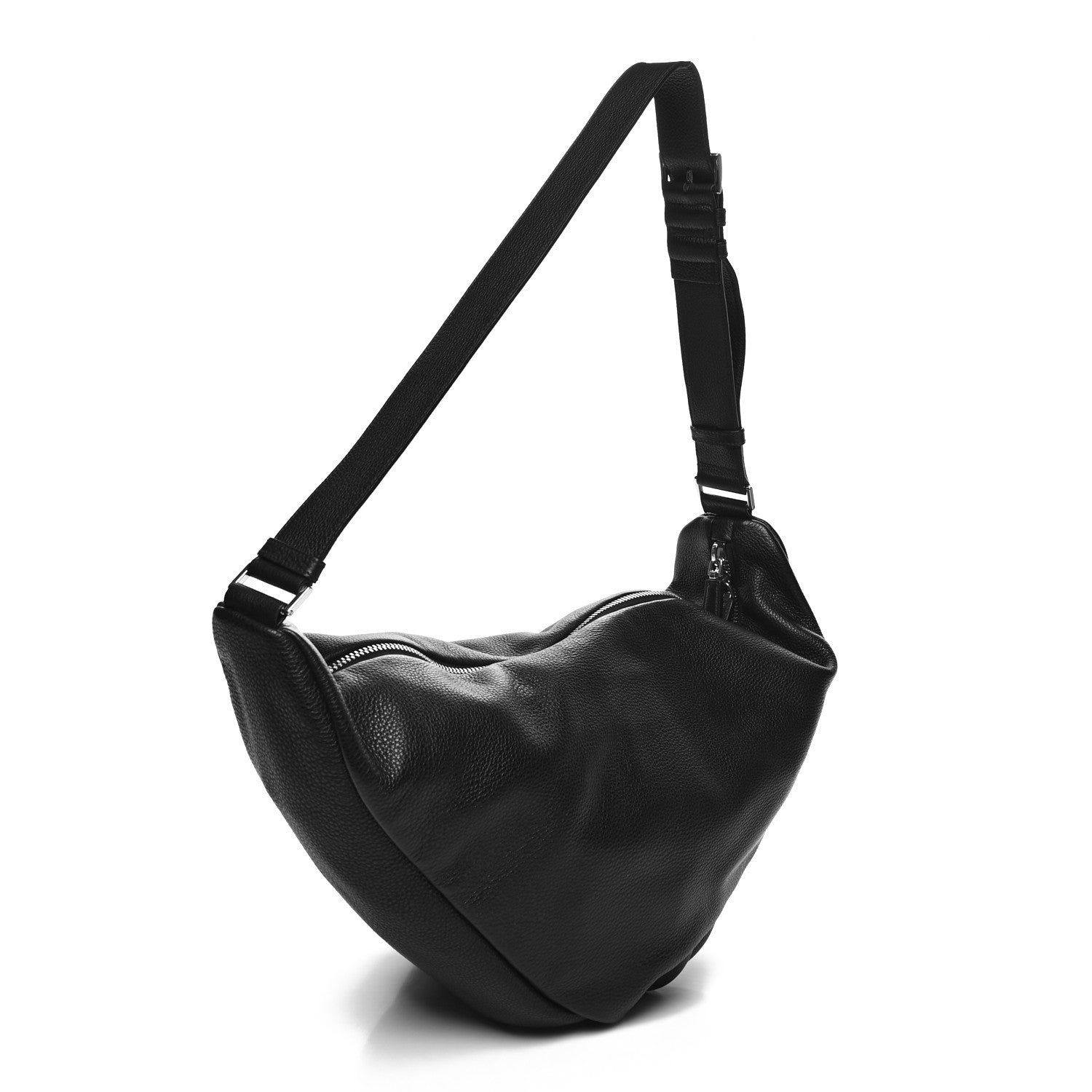 Prada Vitello Daino Triangle Shoulder Bag Black 3 of 10