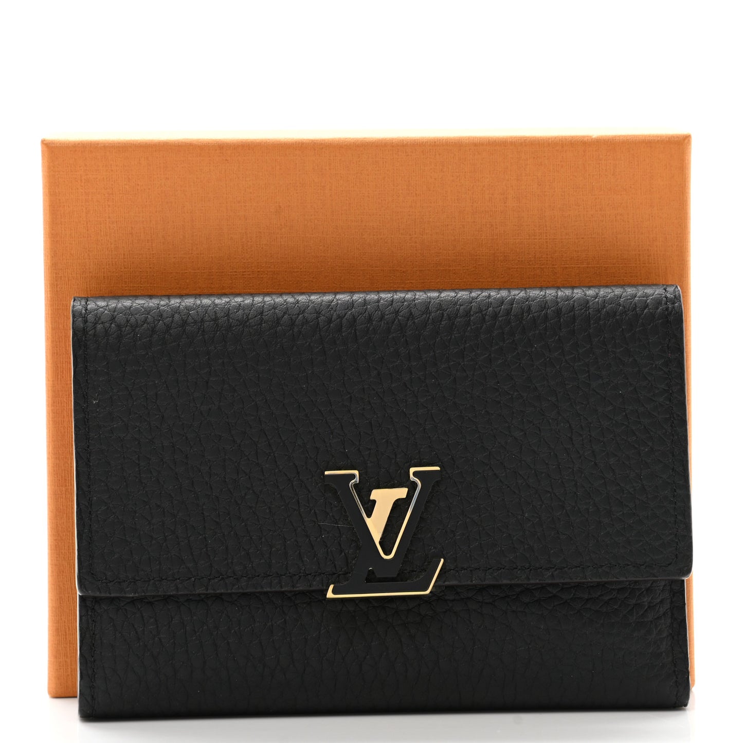 Taurillon Capucines Compact Wallet Black