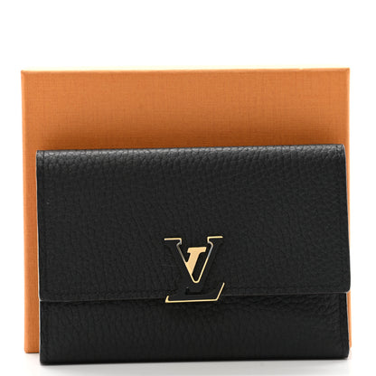 Louis Vuitton Taurillon Capucines Compact Wallet Black 9 of 9