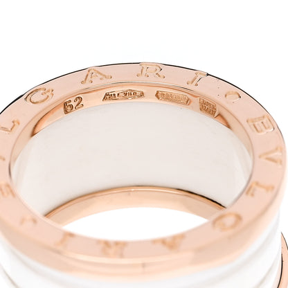 Bulgari 18K Rose Gold White Ceramic B.Zero1 Four-Band Ring 52 6 4 of 5