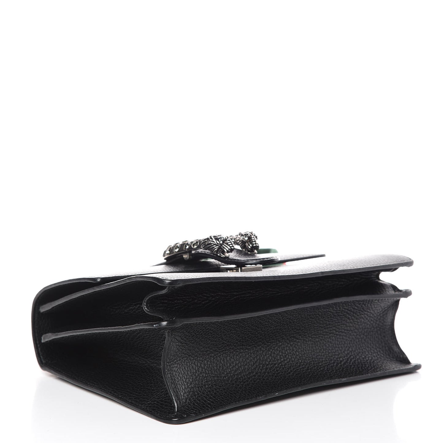 Dollar Calfskin Crystal Web Medium Dionysus Bamboo Top Handle Bag Black Black Diamond
