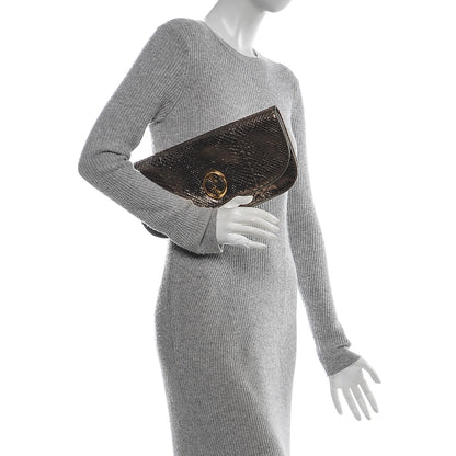 Gucci Metallic Python 1973 Clutch Gold 2 of 6