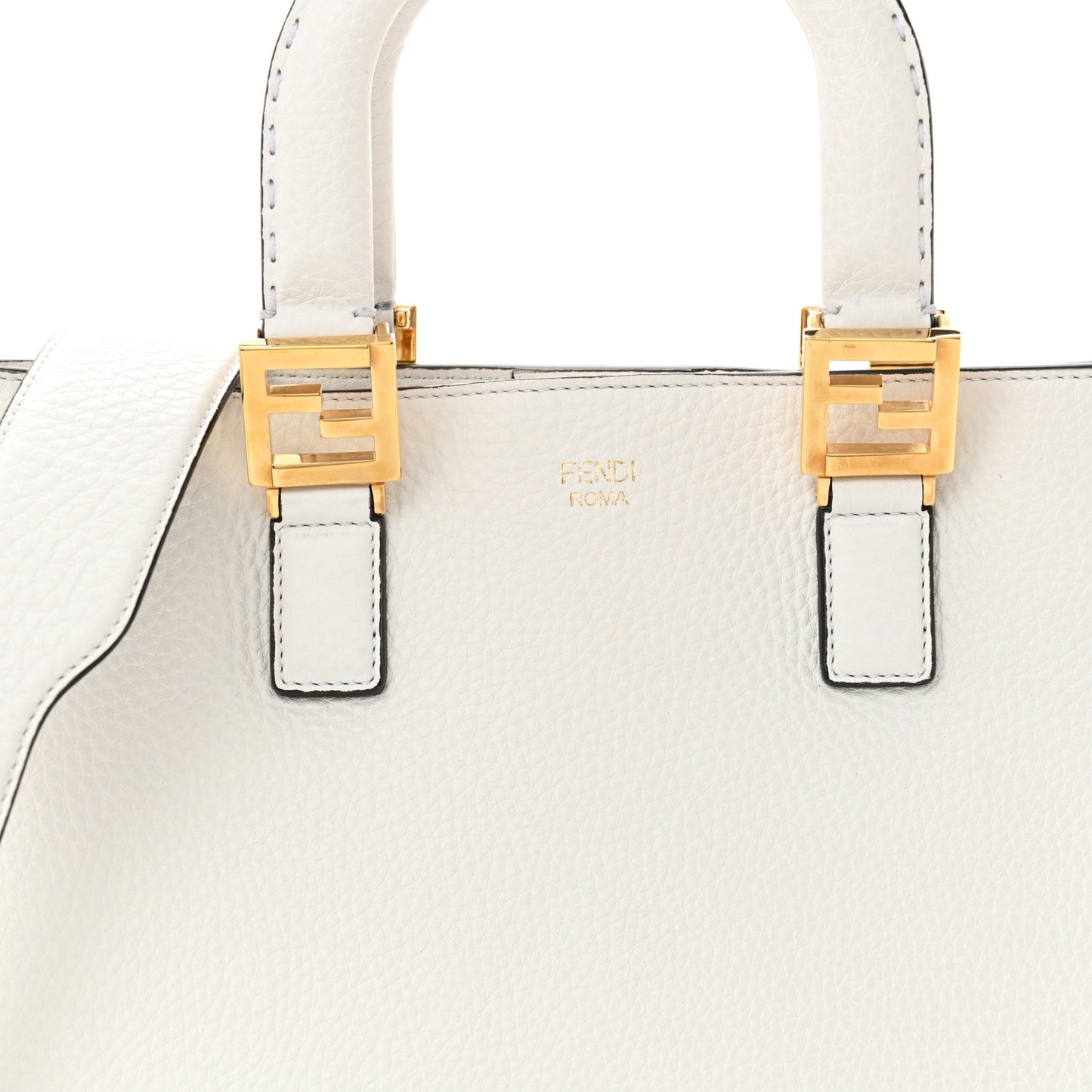 Cuoio Romano Selleria Small FF Tote White Ice