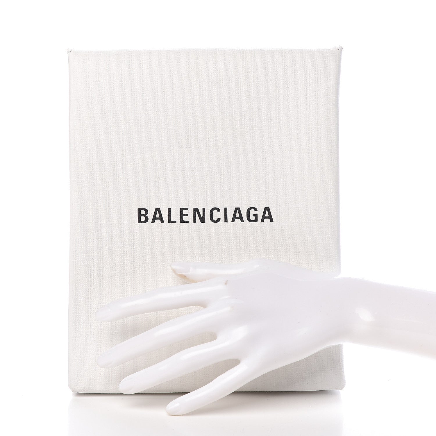 Balenciaga Squared Calfskin Logo Shopping Envelope Clutch White 2 of 10