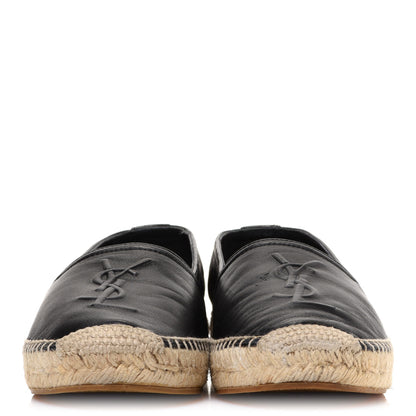Saint Laurent Lambskin Monogram Espadrilles 36.5 Black 2 of 9
