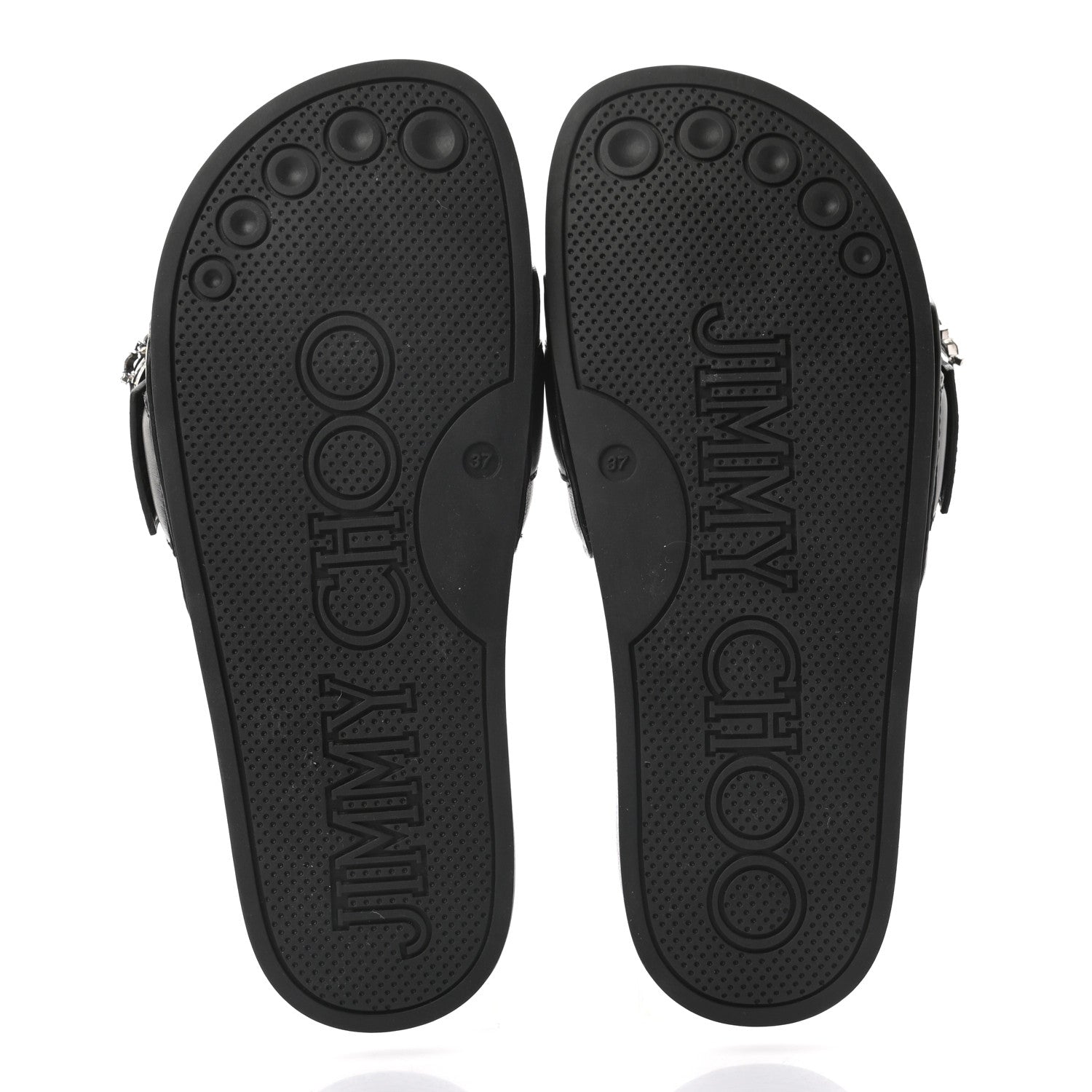 Jimmy Choo Crystal Nappa Fallon Slide Sandals 37 Black 5 of 8