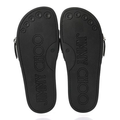 Jimmy Choo Crystal Nappa Fallon Slide Sandals 37 Black 5 of 8