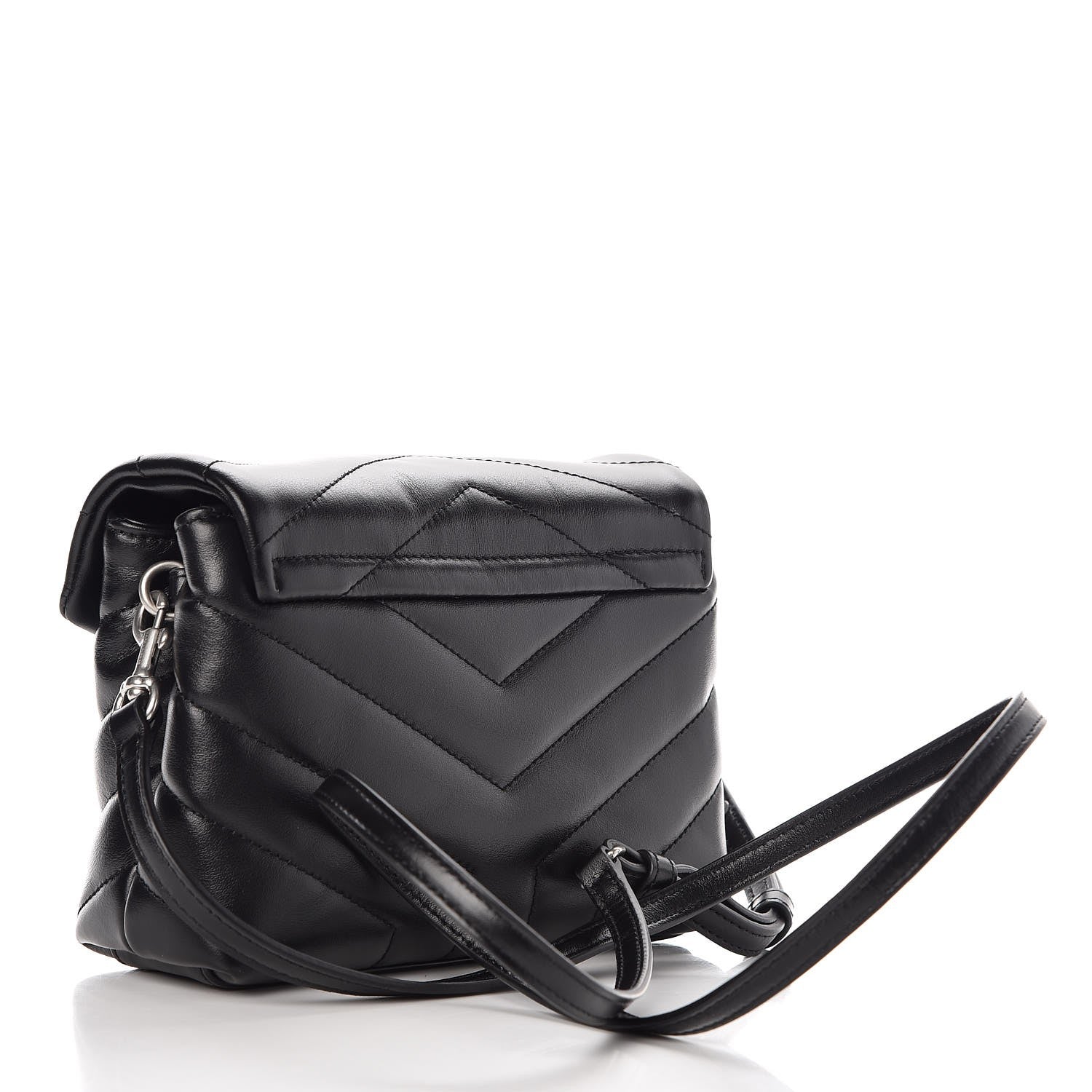 Saint Laurent Calfskin Y Quilted Monogram Toy Loulou Crossbody Bag Black 3 of 8