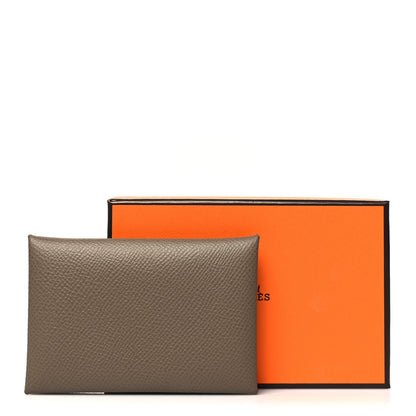 Hermes Epsom Calvi Card Case Etoupe 13 of 13