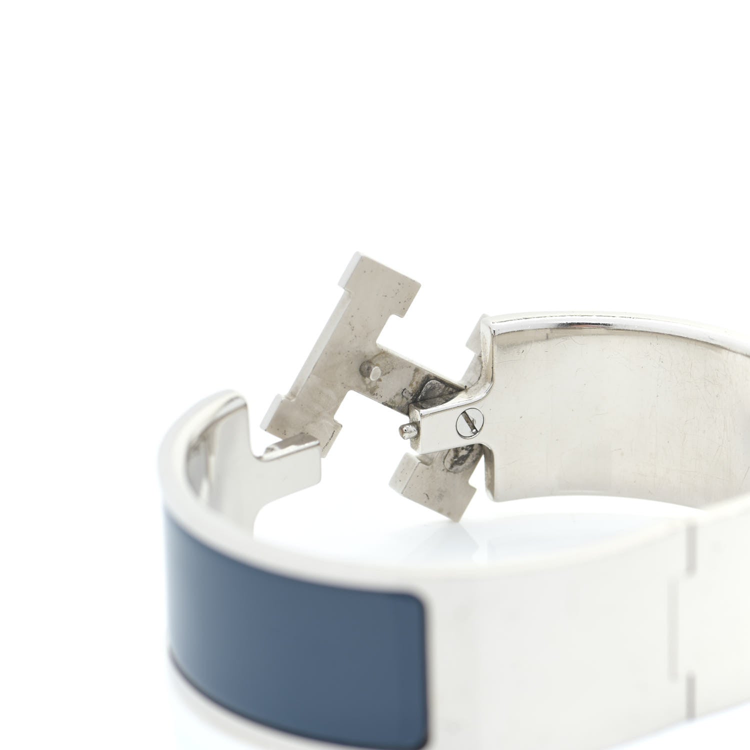 Hermes Enamel Wide Clic Clac H Bracelet PM Bleu De Genes 4 of 5