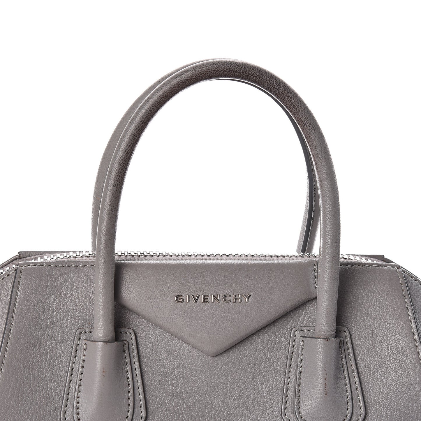 Sugar Goatskin Small Antigona Pearl Grey