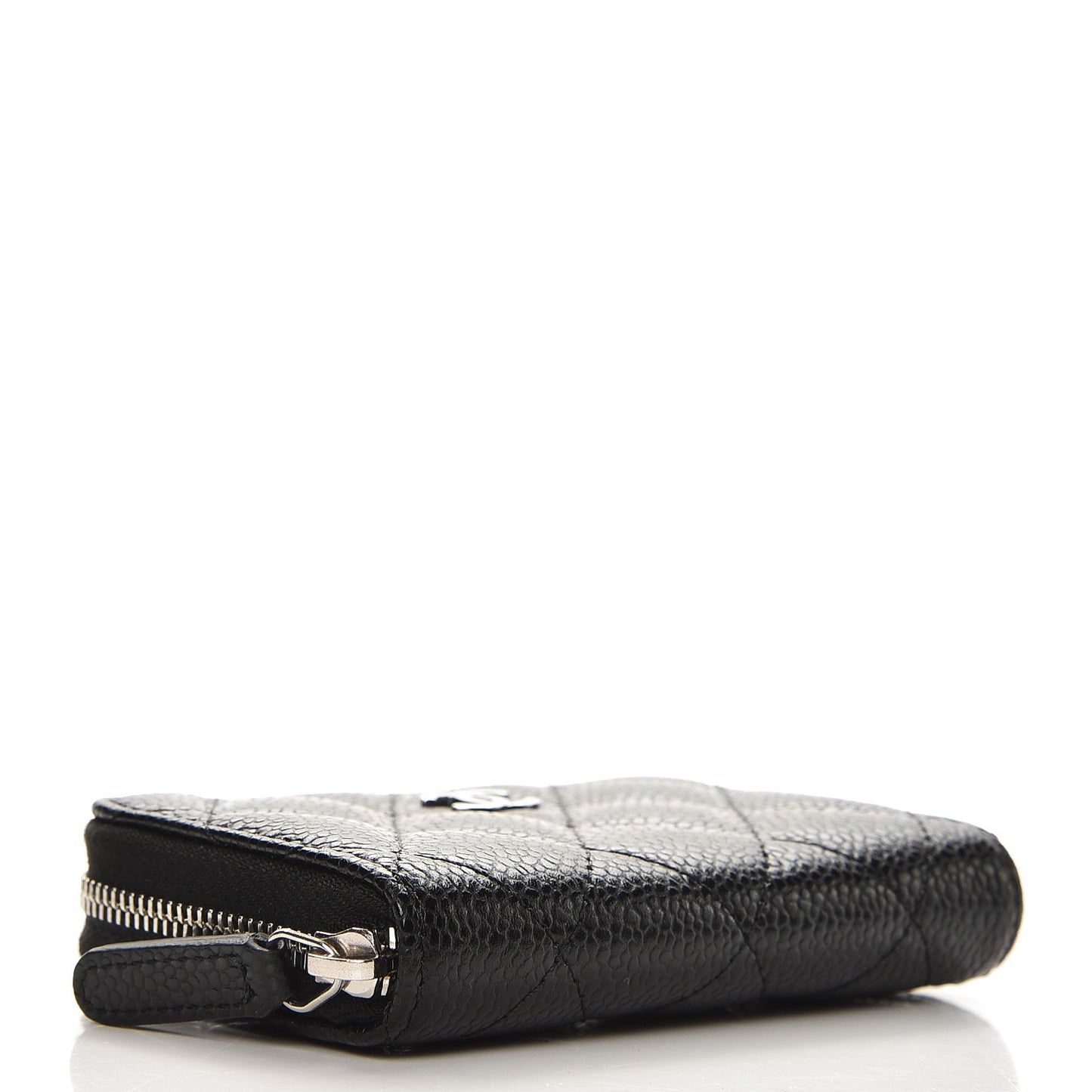 Caviar Quilted Zip Coin Purse Black