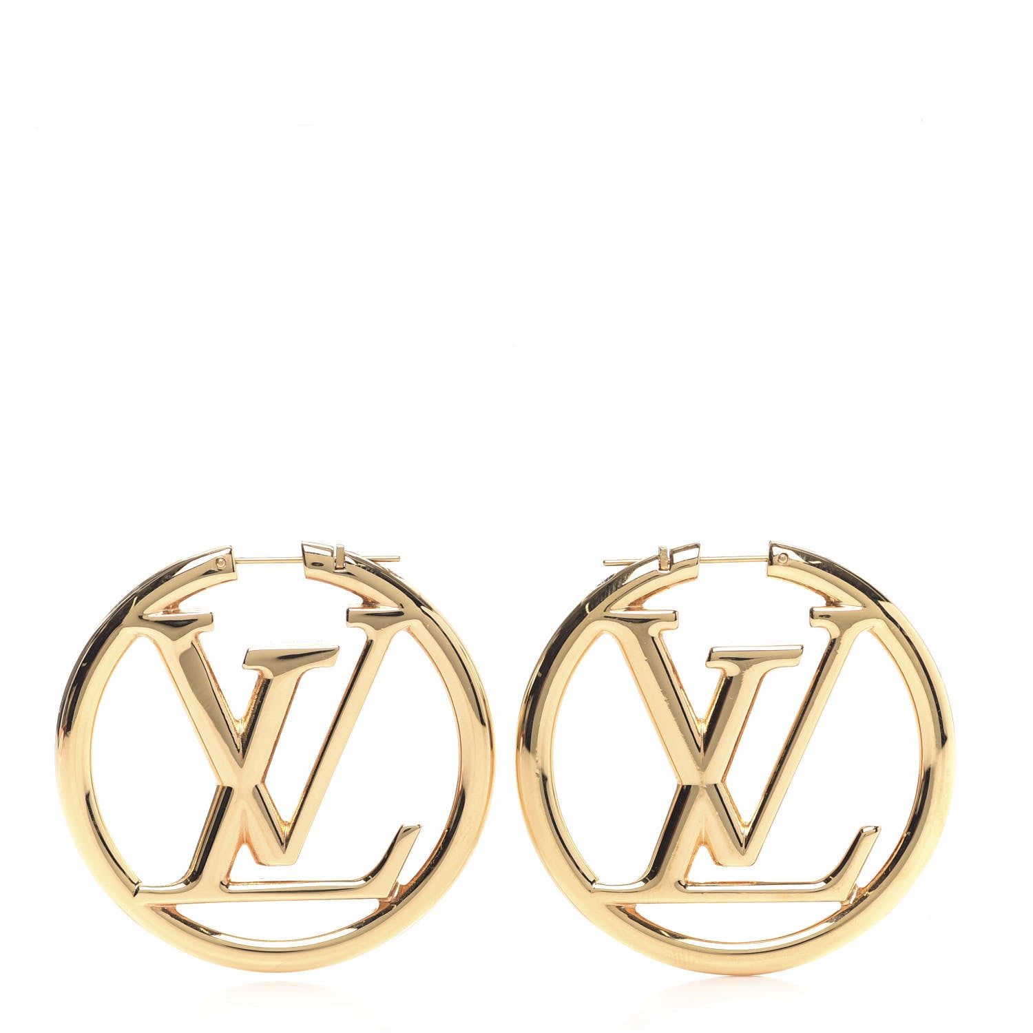 Louis Vuitton Metal Louise Hoop Earrings Gold 1 of 4
