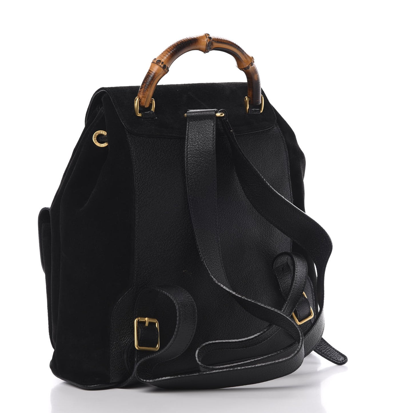 Suede Bamboo Backpack Black