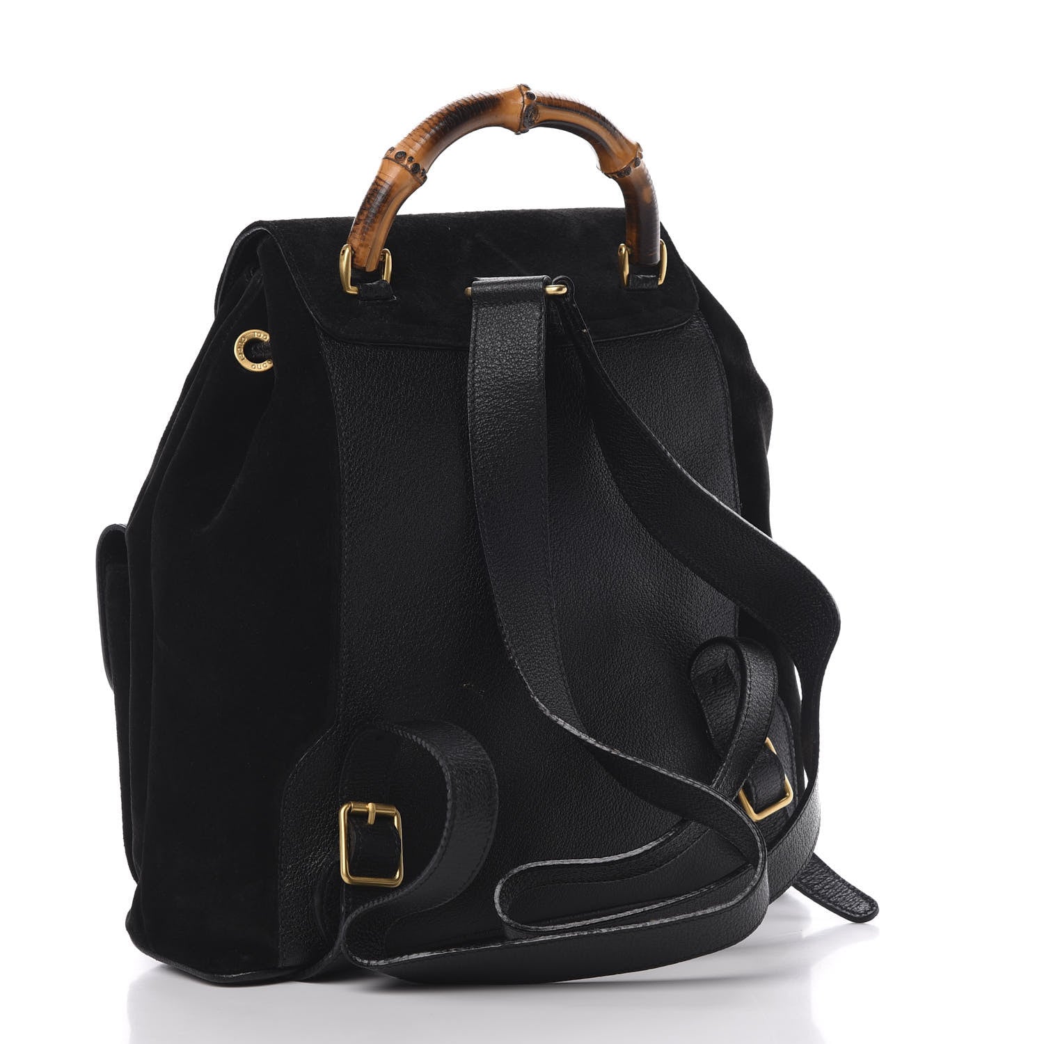 Gucci Suede Bamboo Backpack Black 2 of 14