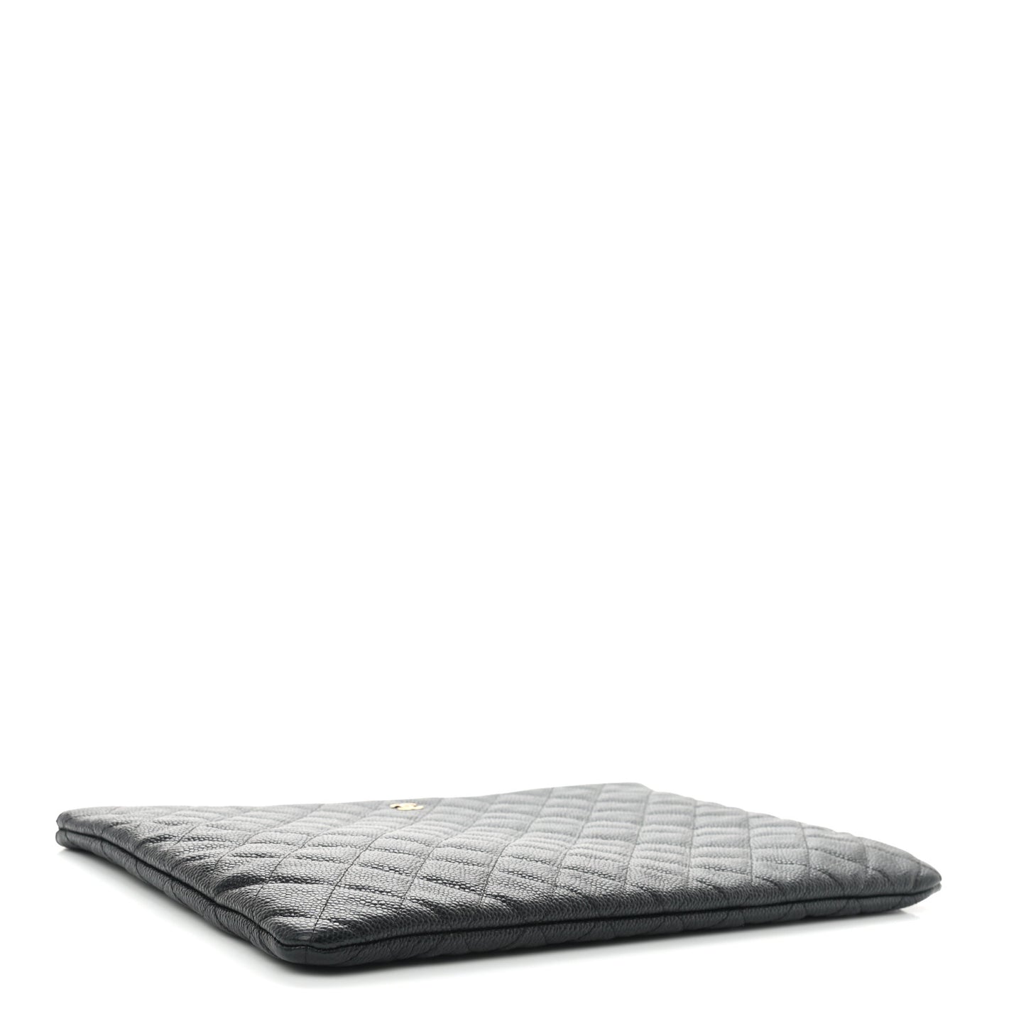 Caviar Quilted Large Cosmetic Case Black