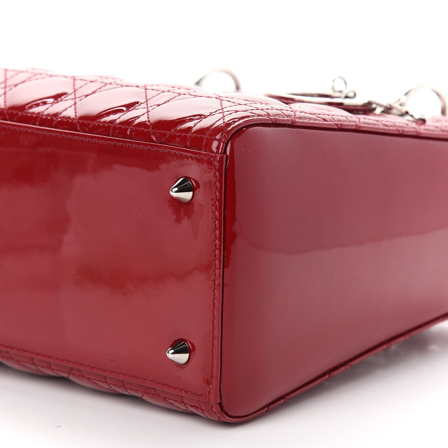 Patent Cannage Medium Lady Dior Red