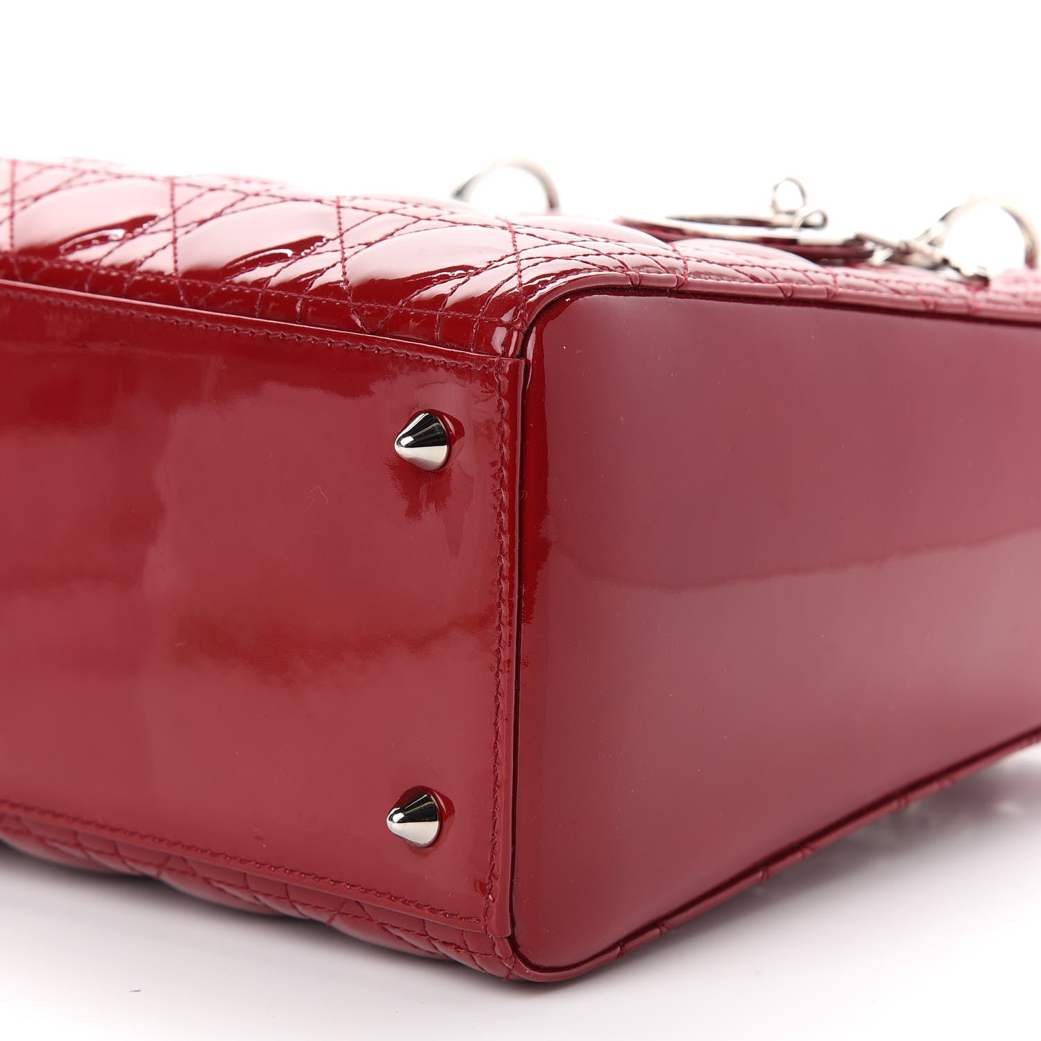 Christian Dior Patent Cannage Medium Lady Dior Red 6 of 9