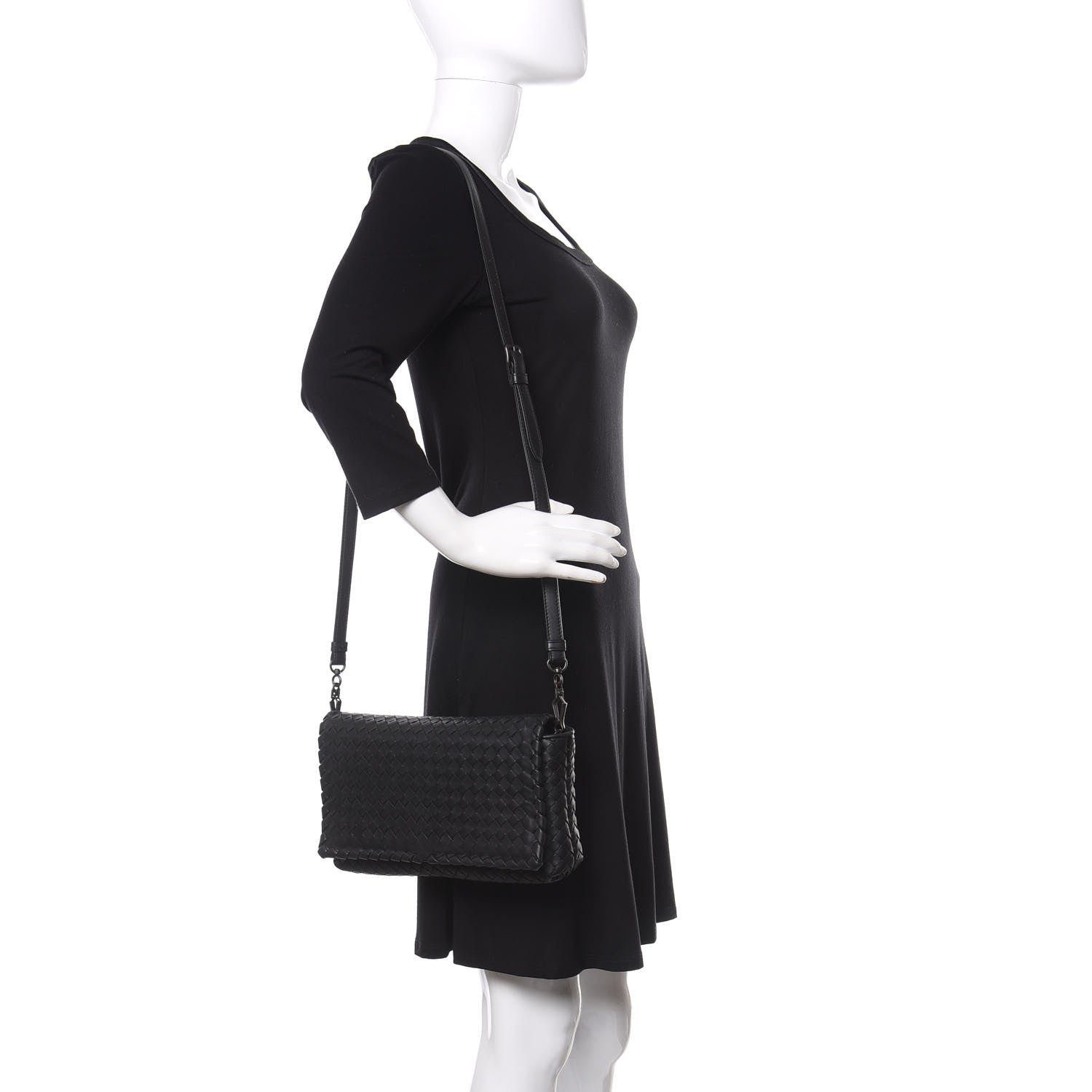 Bottega Veneta Nappa Intrecciato Dahlia Clutch Crossbody Black 2 of 9