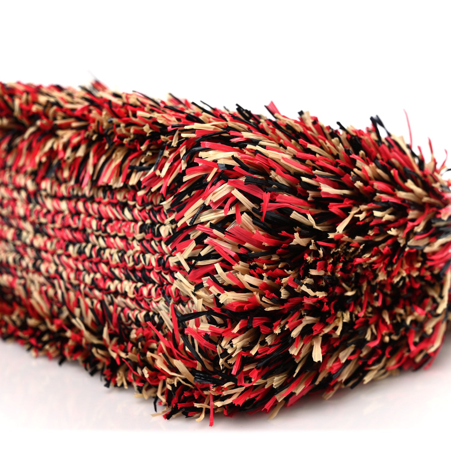Chanel Raffia Fringe Nano Kelly Shopper Red Beige Black 1878786