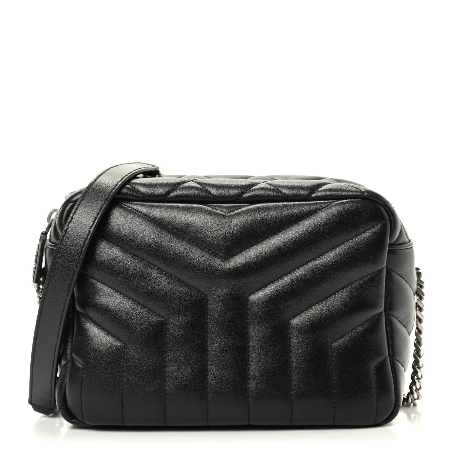Saint Laurent Calfskin Y Quilted Monogram Small Loulou Bowling Bag Black 1 of 9