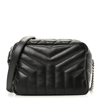 Saint Laurent Calfskin Y Quilted Monogram Small Loulou Bowling Bag Black 1 of 9