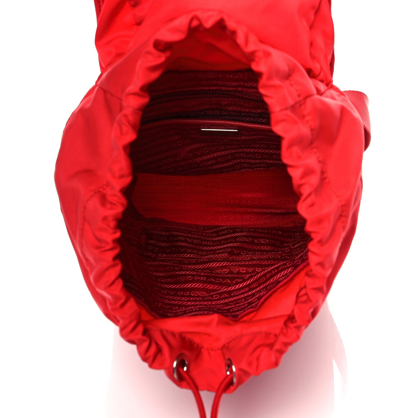 Tessuto Nylon Vela Saffiano Mini Single Snap Buckle Backpack Rosso