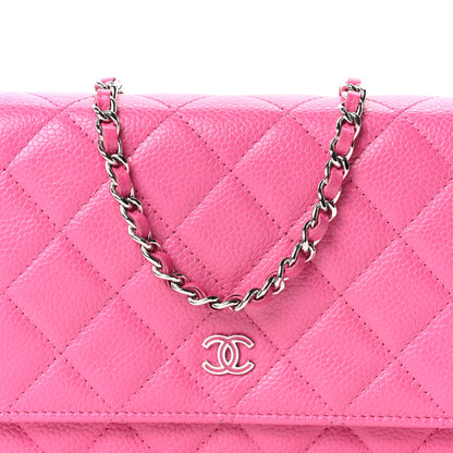 Chanel Caviar Quilted Wallet on Chain WOC Pink 8 of 10