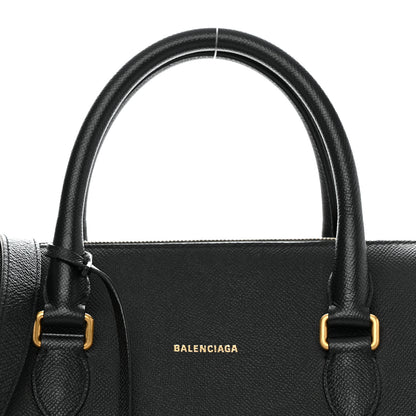 Balenciaga Grained Calfskin Medium Ville Bowling Bag Black 9 of 11