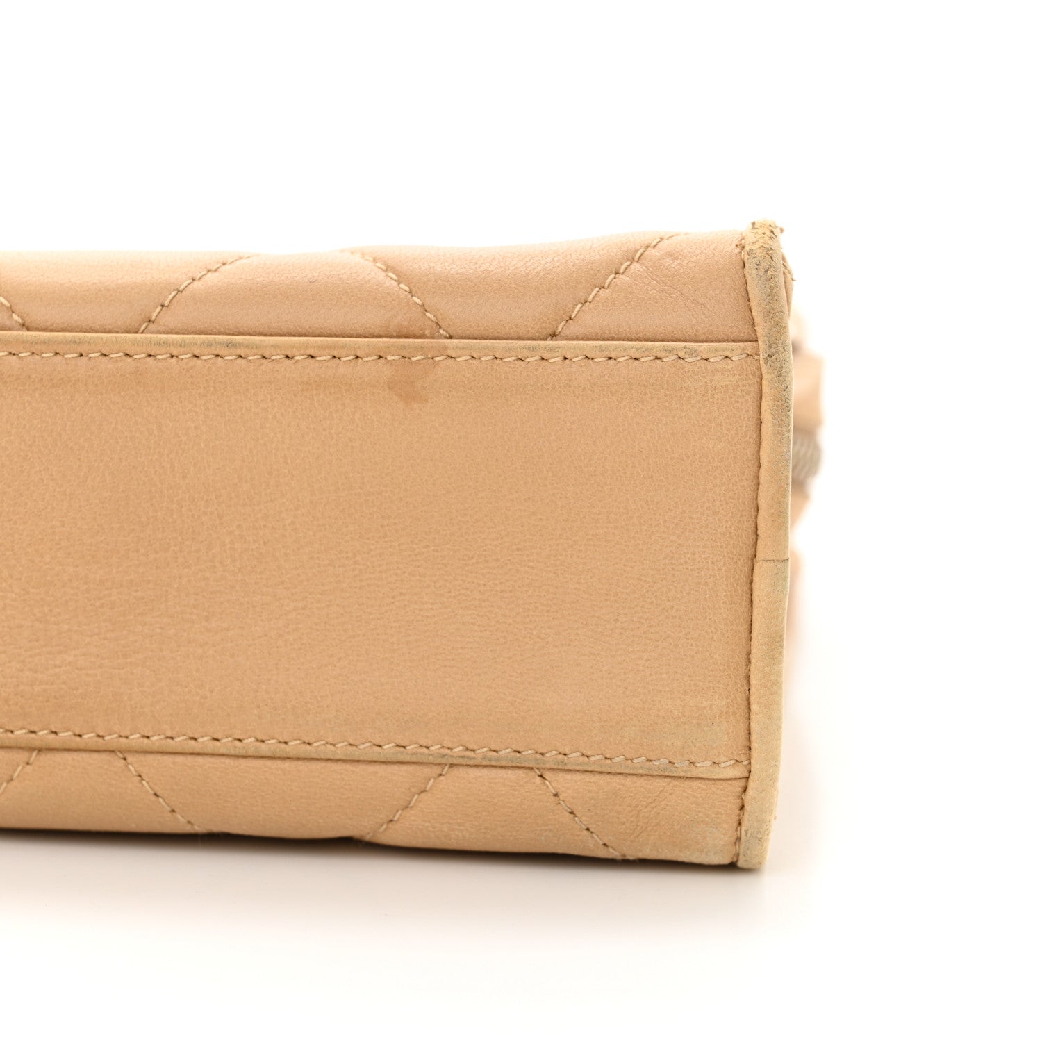 Chanel Lambskin Quilted Diamond CC Bekko Chain Shoulder Bag Beige 12 of 15