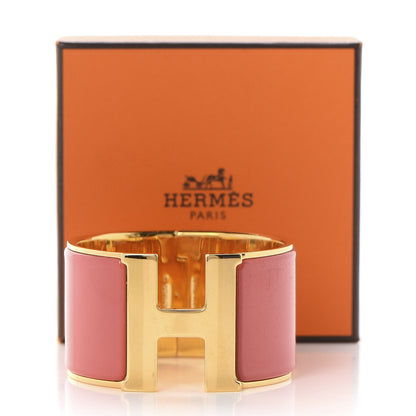 Hermes Enamel Extra Wide Clic Clac H Bracelet PM Rouge Corail 5 of 5
