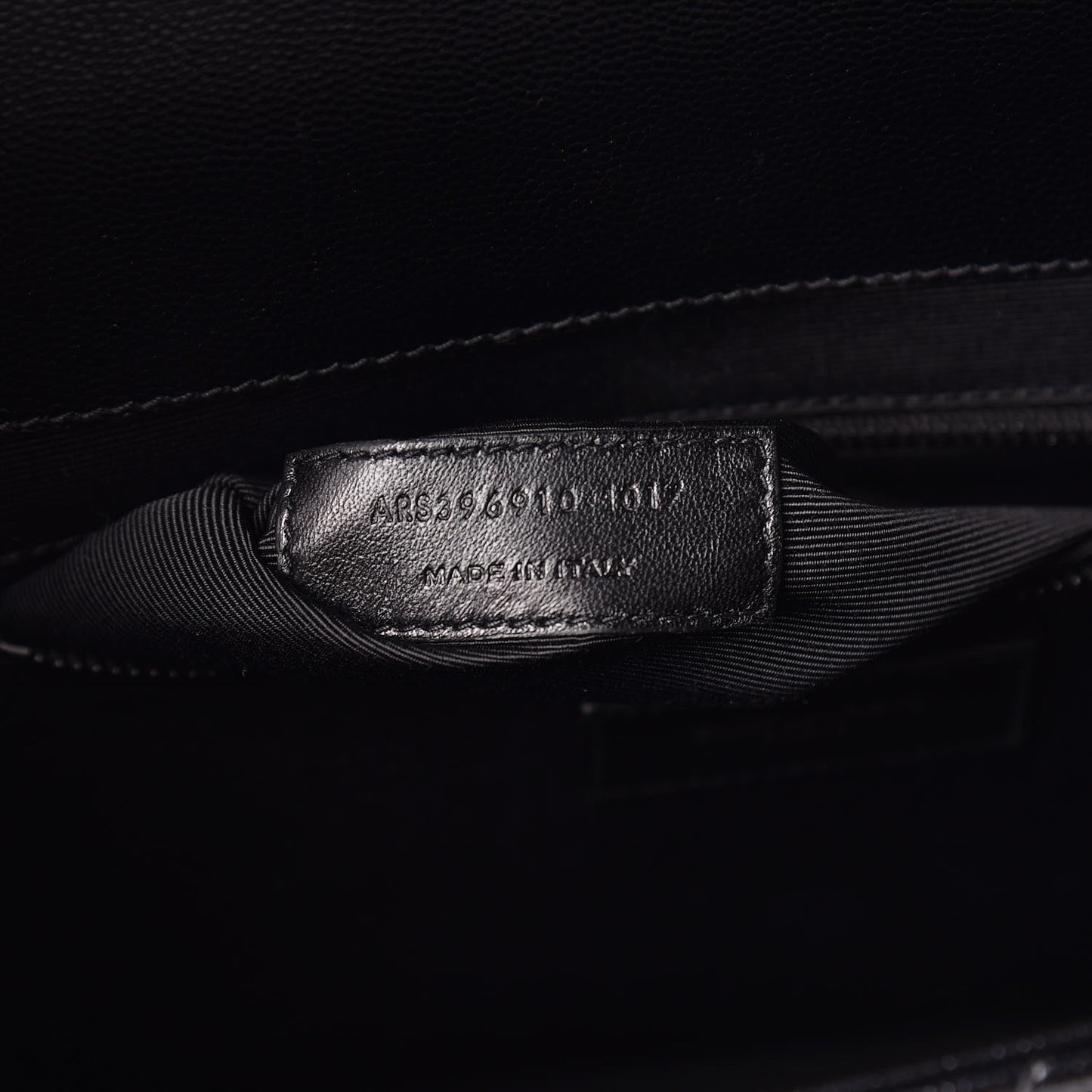 Grain De Poudre Textured Mixed Matelasse Large Triquilt Monogram Monochrome Satchel Black