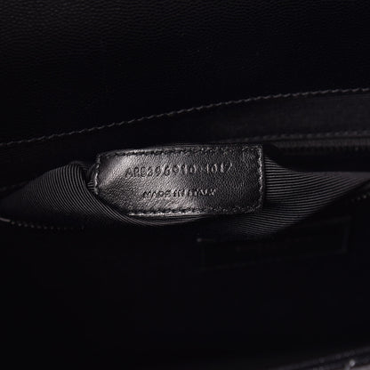 Saint Laurent Grain De Poudre Textured Mixed Matelasse Large Triquilt Monogram Monochrome Satchel Black 9 of 11