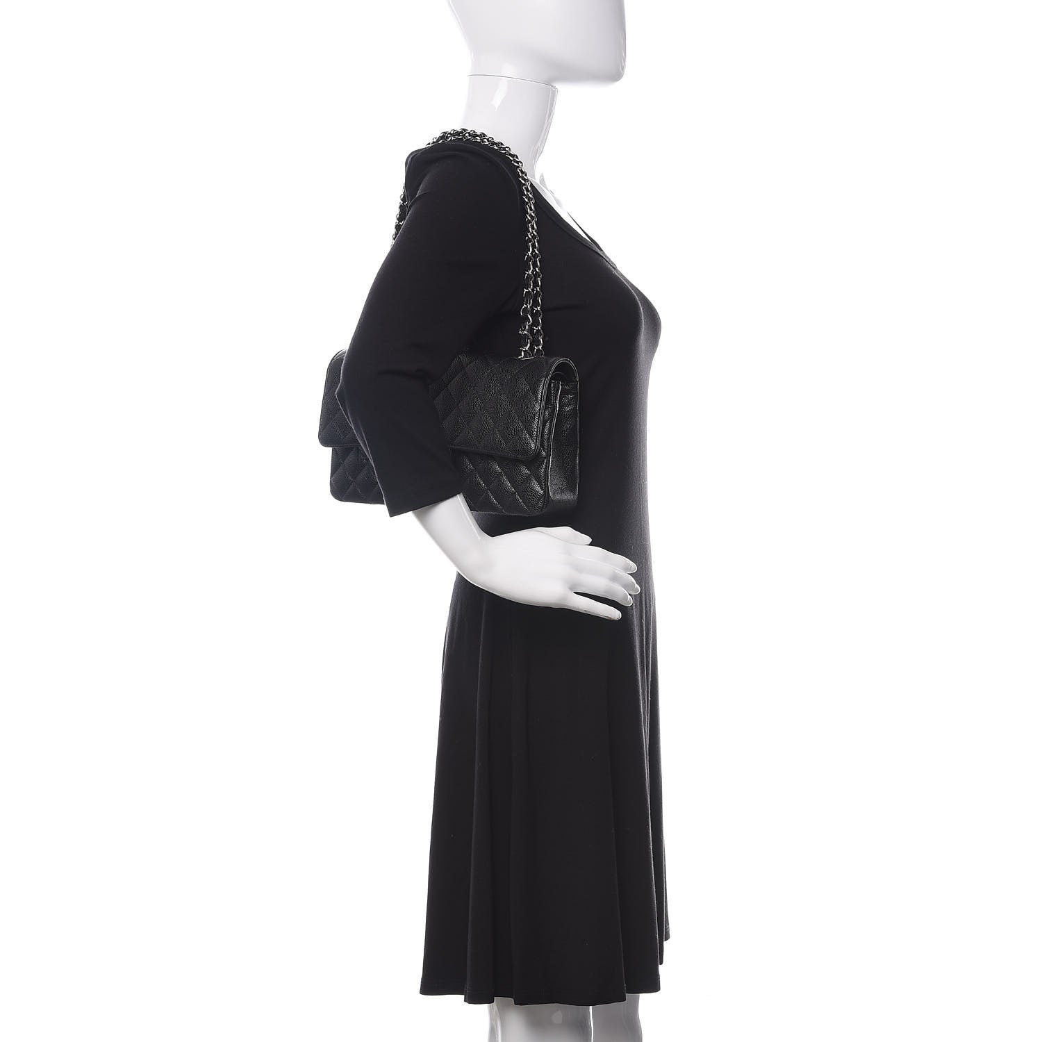 Chanel Caviar Quilted Medium Double Flap Black 2 of 10