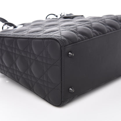 Christian Dior Ultra Matte Calfskin Cannage Medium Lady Dior Black 5 of 9