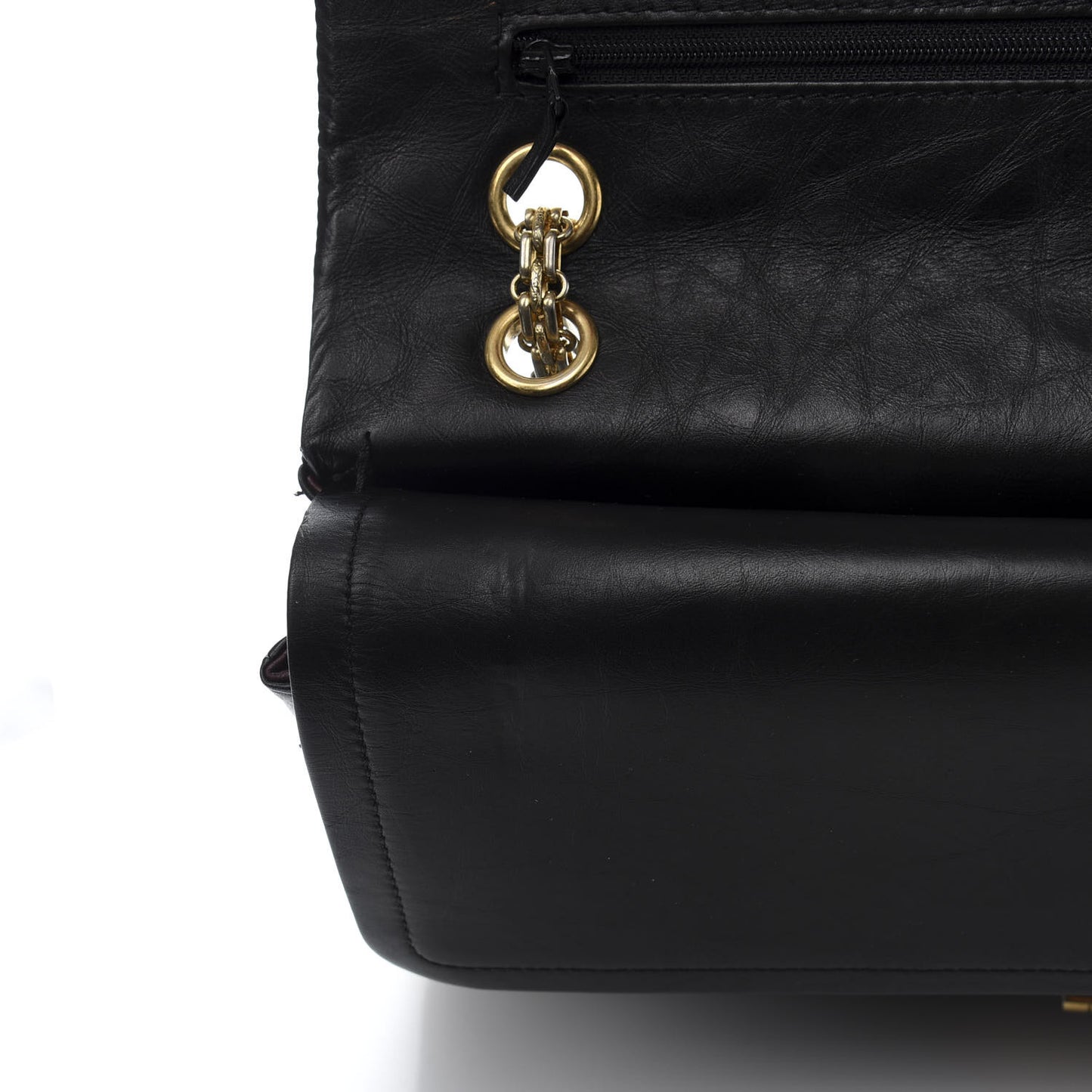 Aged Calfskin Quilted 2.55 Reissue 227 Flap Black
