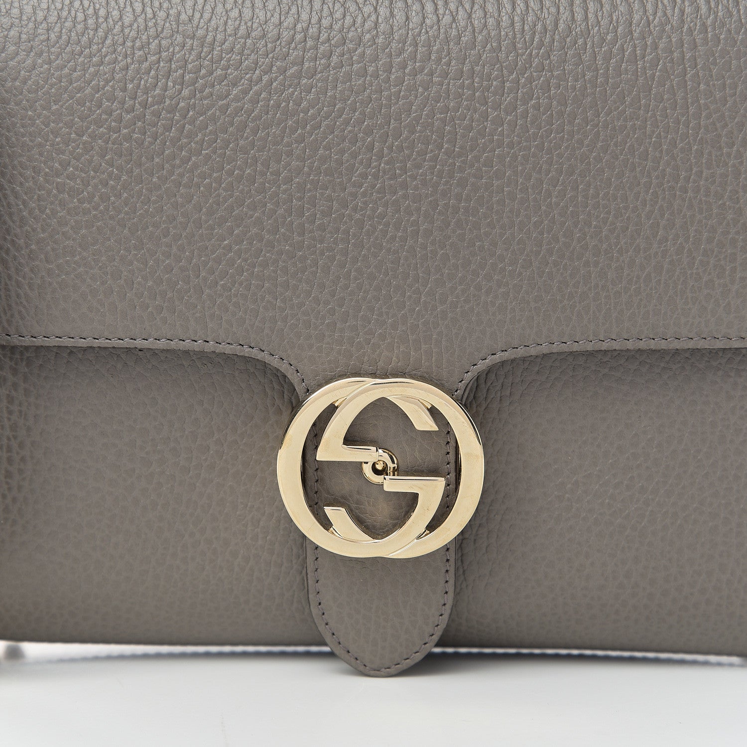 Gucci Dollar Calfskin Interlocking G Top Handle Shoulder Bag Loess 9 of 9