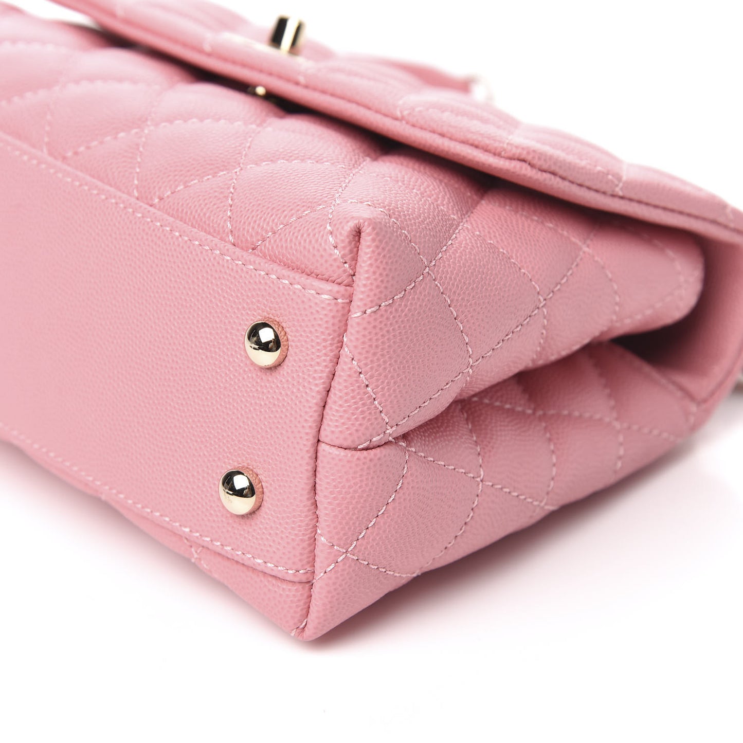 Caviar Quilted Mini Coco Handle Flap Pink