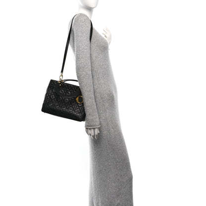 Christian Dior Lambskin Cannage Medium Lady Dior Black 2 of 16
