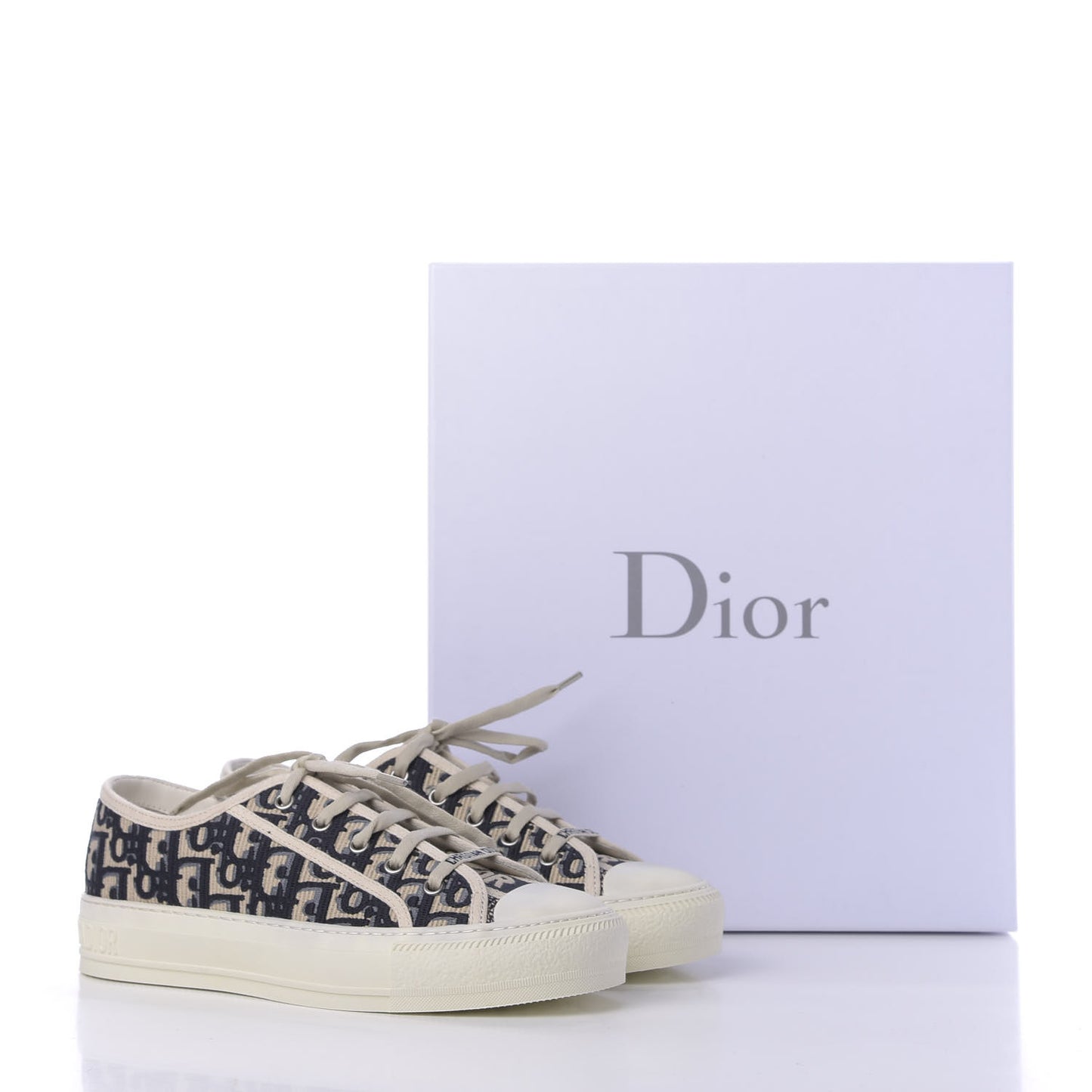 Canvas Oblique Walk'N'Dior Low Top Sneakers 39 Deep Blue