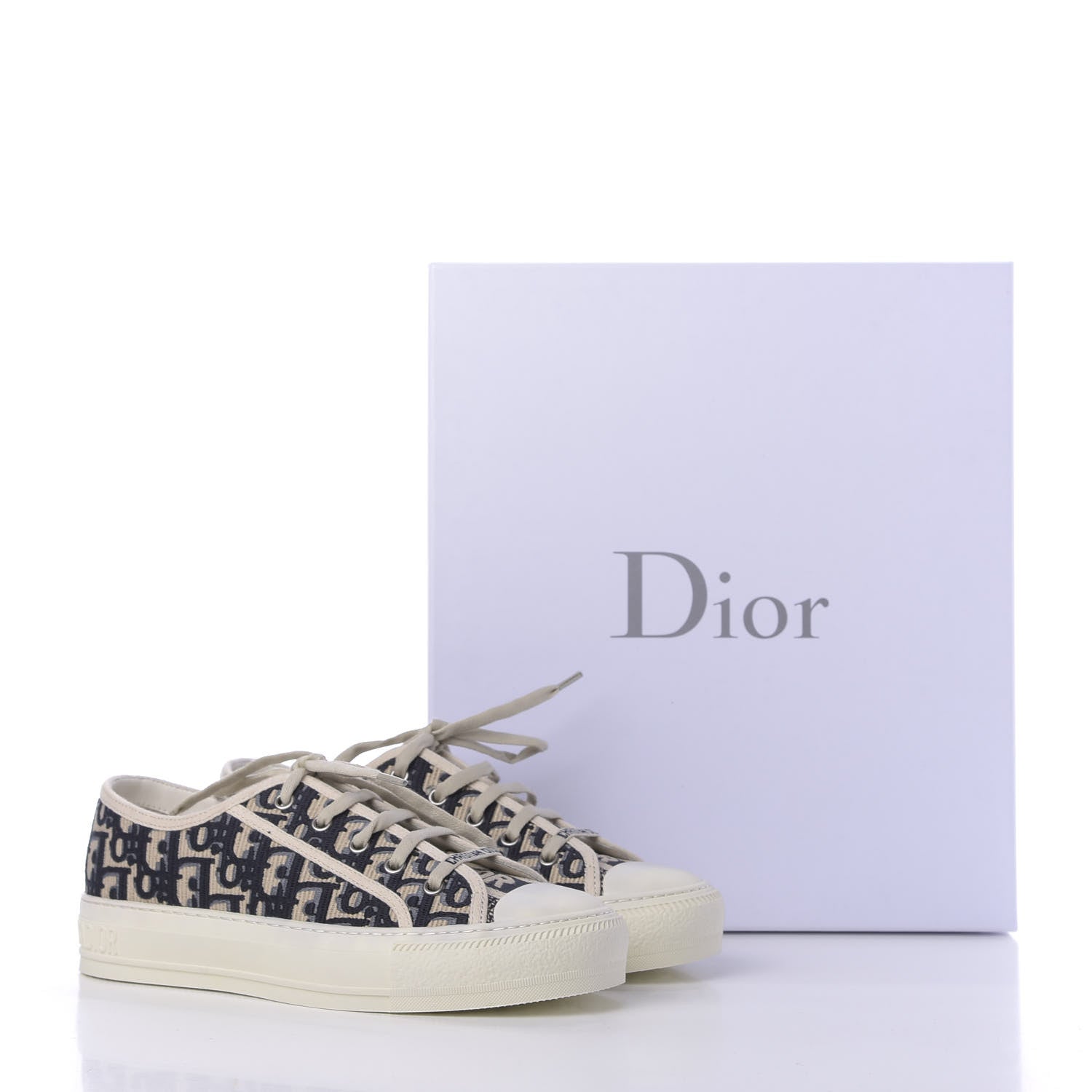 Christian Dior Canvas Oblique Walk'N'Dior Low Top Sneakers 39 Deep Blue 11 of 11